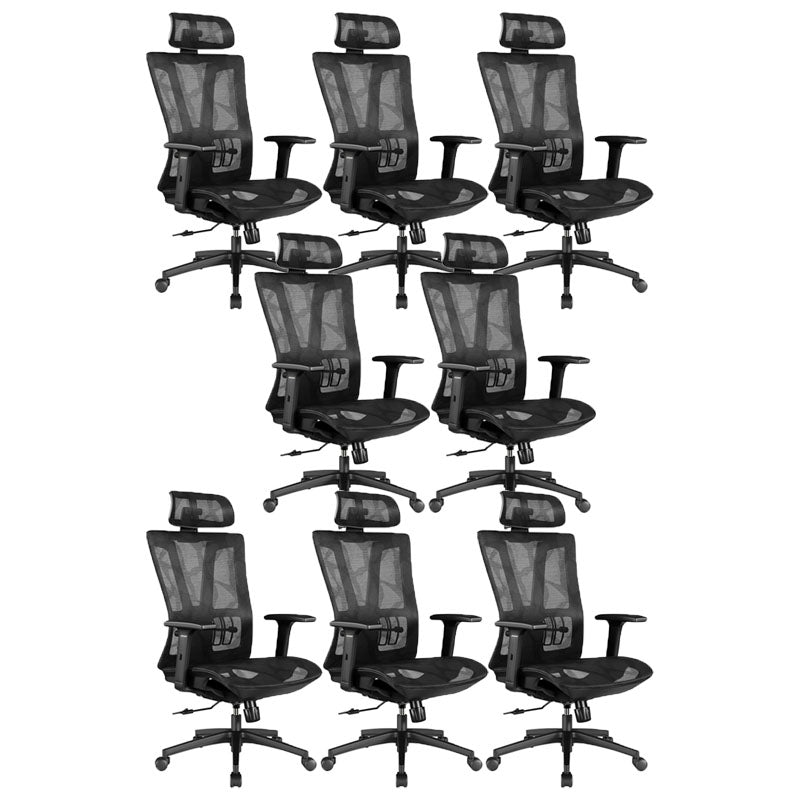 Chaise de back-office haute chaise de bureau réglable avec appuie-tête et roues