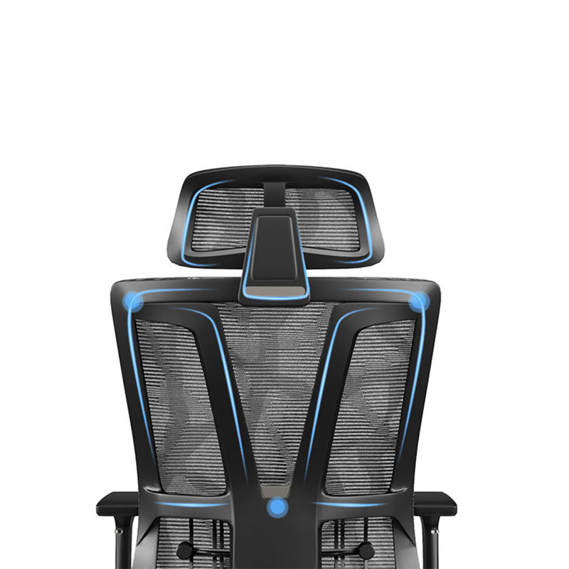 Chaise de back-office haute chaise de bureau réglable avec appuie-tête et roues