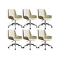 Low Back Office Chair Armless Leather Desk Chair with Wheels Leather White 6 Piece Set Clearhalo 'furn' 'furn_office_chair' 'Furniture' 'Office Chairs' 'Office Furniture' 'office_chair' 5572780