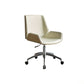 Low Back Office Chair Armless Leather Desk Chair with Wheels Faux Leather White 1 Piece Clearhalo 'furn' 'furn_office_chair' 'Furniture' 'Office Chairs' 'Office Furniture' 'office_chair' 5572784