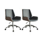 Low Back Office Chair Armless Leather Desk Chair with Wheels Leather Black 2 Piece Set Clearhalo 'furn' 'furn_office_chair' 'Furniture' 'Office Chairs' 'Office Furniture' 'office_chair' 5572792