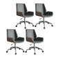 Low Back Office Chair Armless Leather Desk Chair with Wheels Leather Black 4 Piece Set Clearhalo 'furn' 'furn_office_chair' 'Furniture' 'Office Chairs' 'Office Furniture' 'office_chair' 5572793