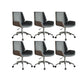 Low Back Office Chair Armless Leather Desk Chair with Wheels Faux Leather Black 6 Piece Set Clearhalo 'furn' 'furn_office_chair' 'Furniture' 'Office Chairs' 'Office Furniture' 'office_chair' 5572799