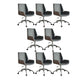 Low Back Office Chair Armless Leather Desk Chair with Wheels Faux Leather Black 8 Piece Set Clearhalo 'furn' 'furn_office_chair' 'Furniture' 'Office Chairs' 'Office Furniture' 'office_chair' 5572800