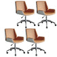 Low Back Office Chair Armless Leather Desk Chair with Wheels Faux Leather Orange 4 Piece Set Clearhalo 'furn' 'furn_office_chair' 'Furniture' 'Office Chairs' 'Office Furniture' 'office_chair' 5572808