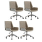 Low Back Office Chair Armless Leather Desk Chair with Wheels Faux Leather Gray 4 Piece Set Clearhalo 'furn' 'furn_office_chair' 'Furniture' 'Office Chairs' 'Office Furniture' 'office_chair' 5572813