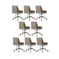 Low Back Office Chair Armless Leather Desk Chair with Wheels Faux Leather Gray 8 Piece Set Clearhalo 'furn' 'furn_office_chair' 'Furniture' 'Office Chairs' 'Office Furniture' 'office_chair' 5572815