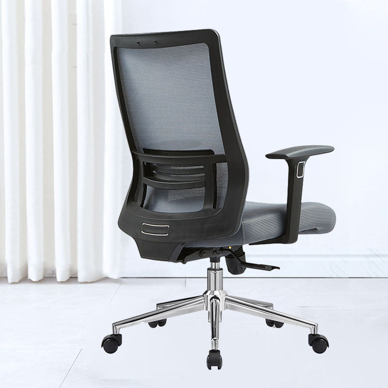 Black Mesh Office Chair Rotatable Fixed Armrest Desk Chair with Wheels Clearhalo 'furn' 'furn_office_chair' 'Furniture' 'Office Chairs' 'Office Furniture' 'office_chair' 5572822