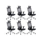 Black Mesh Office Chair Rotatable Fixed Armrest Desk Chair with Wheels Headrest Black 6 Piece Set Clearhalo 'furn' 'furn_office_chair' 'Furniture' 'Office Chairs' 'Office Furniture' 'office_chair' 5572823
