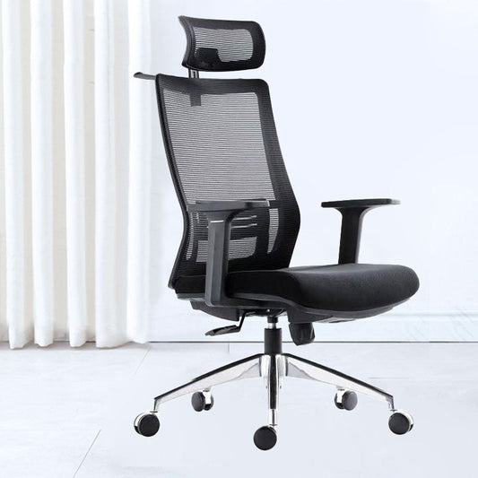 Black Mesh Office Chair Rotatable Fixed Armrest Desk Chair with Wheels Clearhalo 'furn' 'furn_office_chair' 'Furniture' 'Office Chairs' 'Office Furniture' 'office_chair' 5572824
