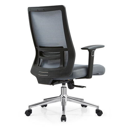 Black Mesh Office Chair Rotatable Fixed Armrest Desk Chair with Wheels Without Headrest Blue Grey 1 Piece Clearhalo 'furn' 'furn_office_chair' 'Furniture' 'Office Chairs' 'Office Furniture' 'office_chair' 5572827