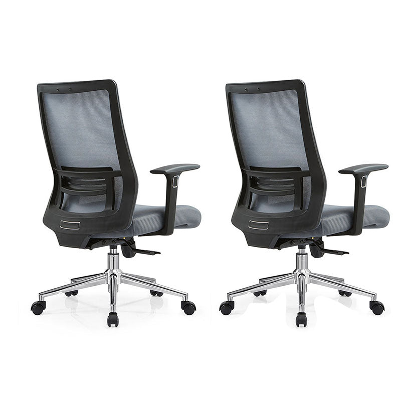 Black Mesh Office Chair Rotatable Fixed Armrest Desk Chair with Wheels Without Headrest Blue Grey 2 Piece Set Clearhalo 'furn' 'furn_office_chair' 'Furniture' 'Office Chairs' 'Office Furniture' 'office_chair' 5572830