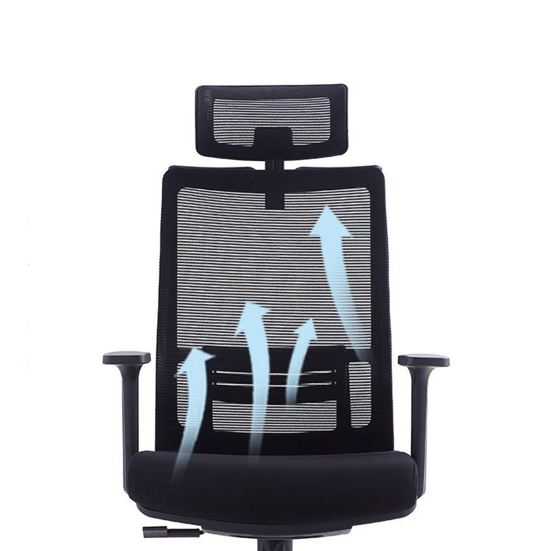 Black Mesh Office Chair Rotatable Fixed Armrest Desk Chair with Wheels Clearhalo 'furn' 'furn_office_chair' 'Furniture' 'Office Chairs' 'Office Furniture' 'office_chair' 5572831