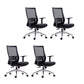 Black Mesh Office Chair Rotatable Fixed Armrest Desk Chair with Wheels Without Headrest Black 4 Piece Set Clearhalo 'furn' 'furn_office_chair' 'Furniture' 'Office Chairs' 'Office Furniture' 'office_chair' 5572838