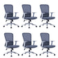 Modern Mesh Office Chair Black / Grey Fixed Armrest Desk Chair with Wheels