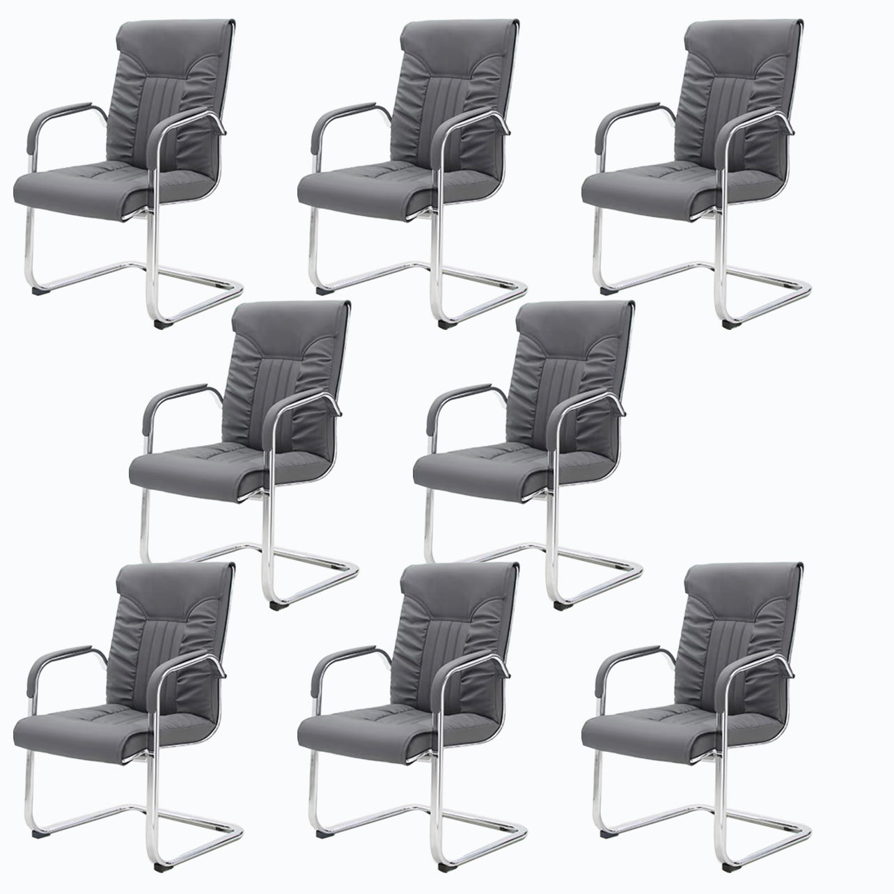 Moderner Bürostuhl aus Leder mit fester Armlehne aus Stahl für das Heimbüro