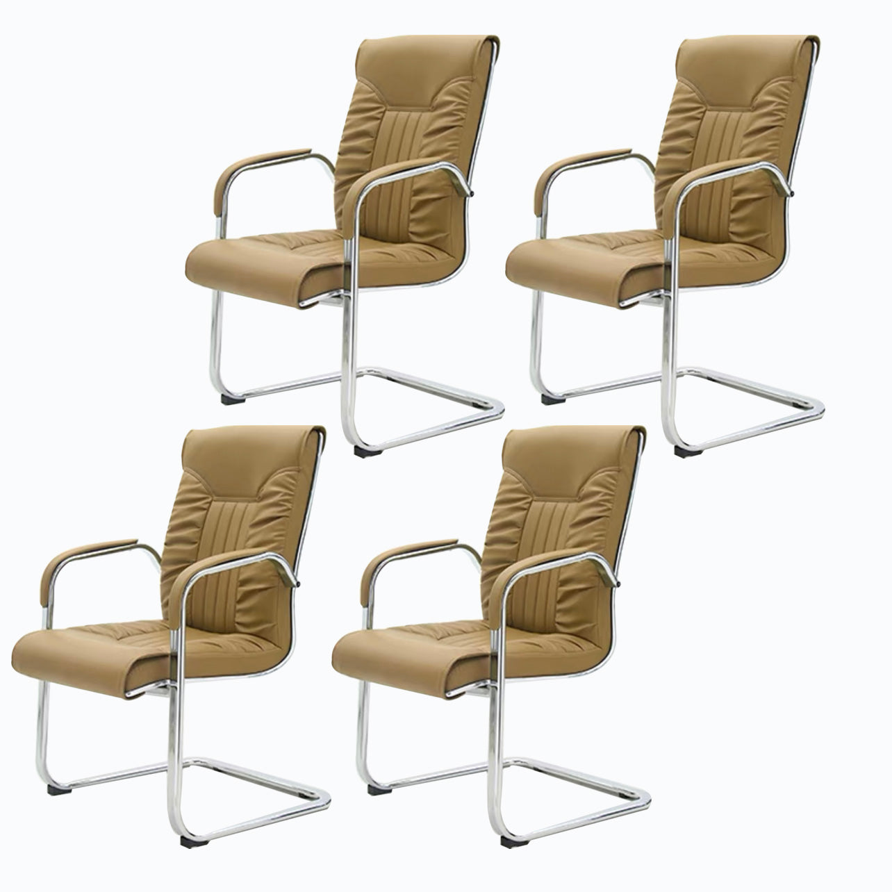 Moderner Bürostuhl aus Leder mit fester Armlehne aus Stahl für das Heimbüro