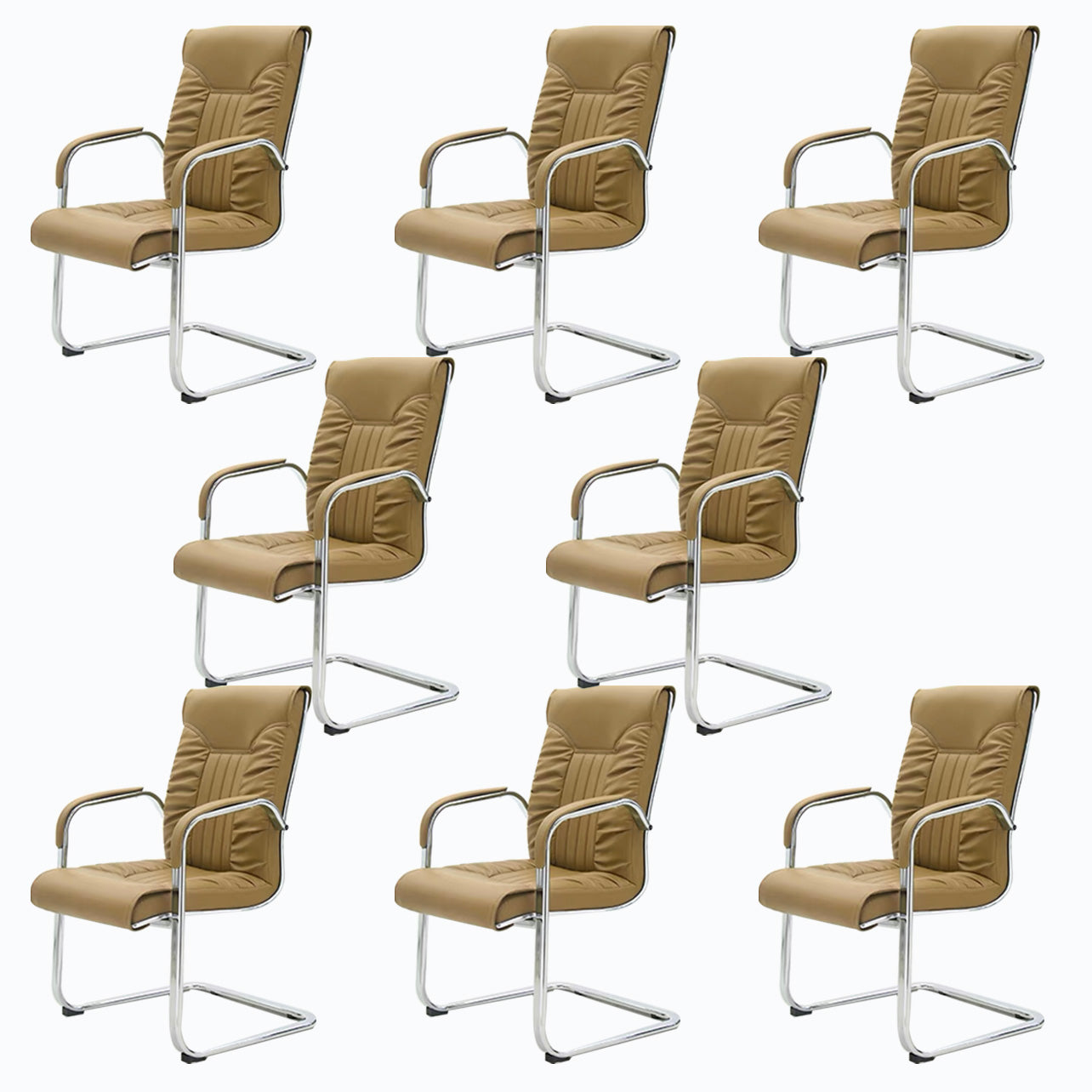 Moderner Bürostuhl aus Leder mit fester Armlehne aus Stahl für das Heimbüro