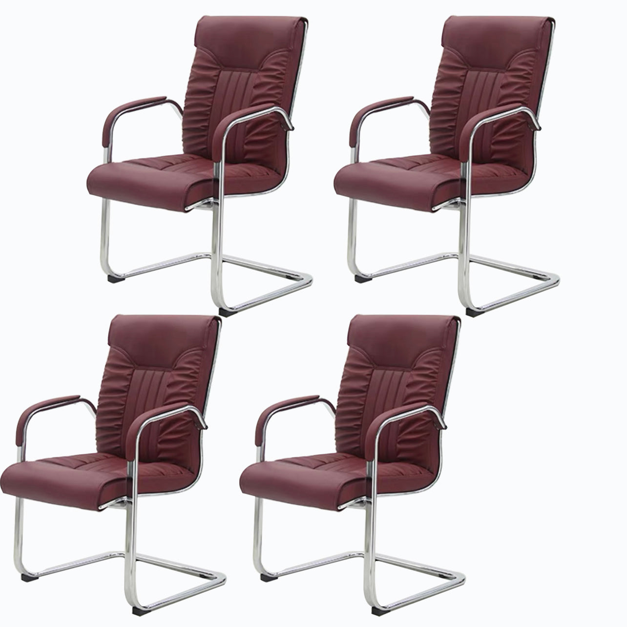 Moderner Bürostuhl aus Leder mit fester Armlehne aus Stahl für das Heimbüro