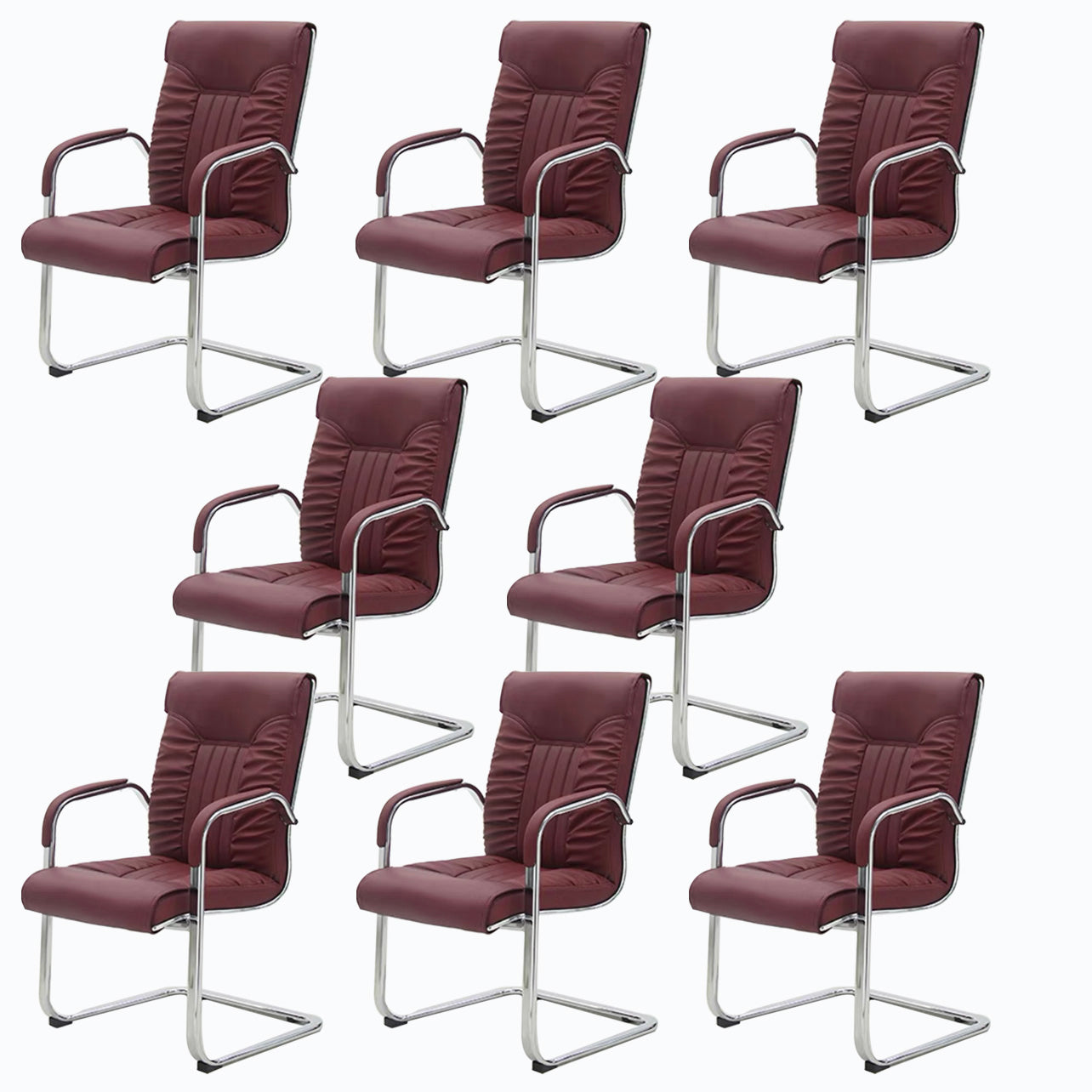 Moderner Bürostuhl aus Leder mit fester Armlehne aus Stahl für das Heimbüro