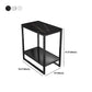 Metal Nightstand Contemporary Glass Top Night Table with  Shelves