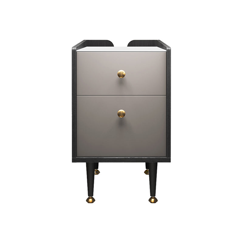 MODERNE 21 pouces H Nightand H, 2 Drawer Stone Top Mands comprend une table de nuit en gris