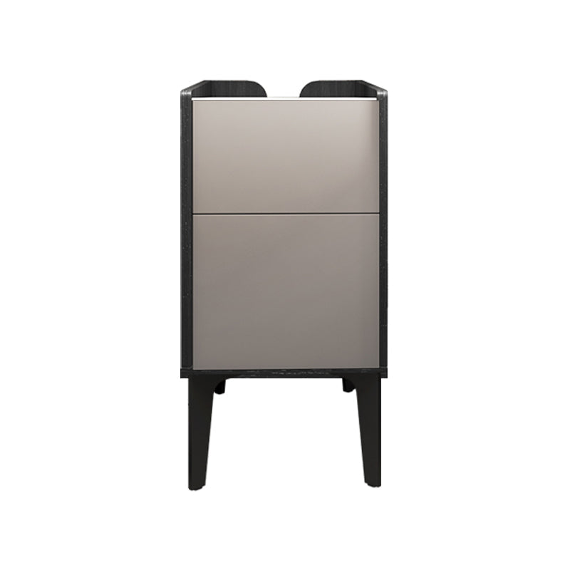 モダンな21インチhナイトスタンド2ドローストーントップレッグが灰色のナイトテーブルを含む