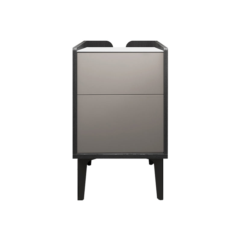 Manota moderno da 21 pollici H comodini a 2 gambe in pietra in pietra incluso tavolo da notte in grigio