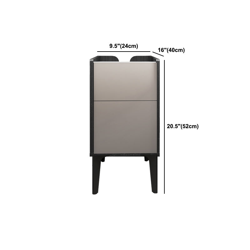 MODERNE 21 pouces H Nightand H, 2 Drawer Stone Top Mands comprend une table de nuit en gris