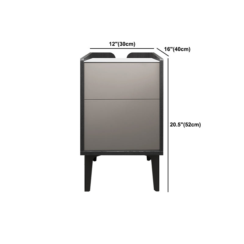 MODERNE 21 pouces H Nightand H, 2 Drawer Stone Top Mands comprend une table de nuit en gris