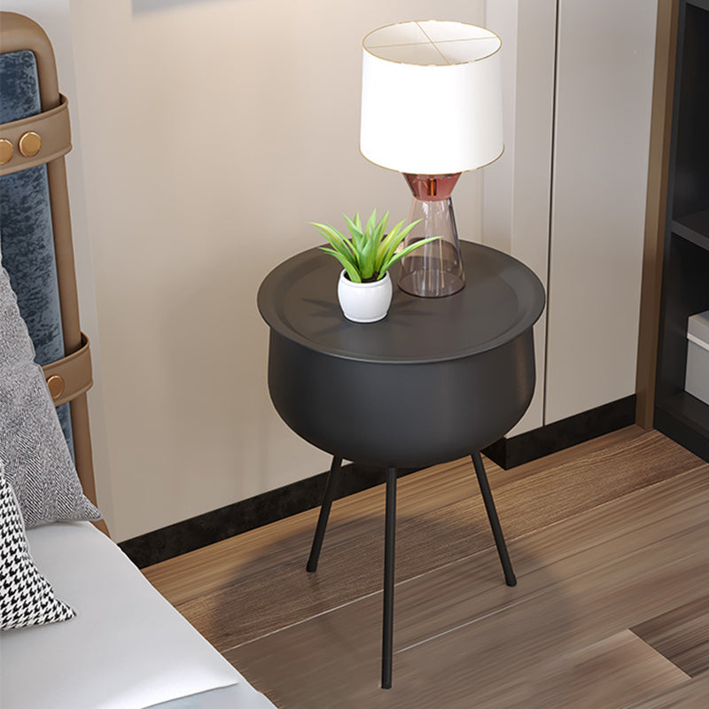 Iron Modern Night Table Round Metal Non-Storage Tablette de nuit avec les jambes