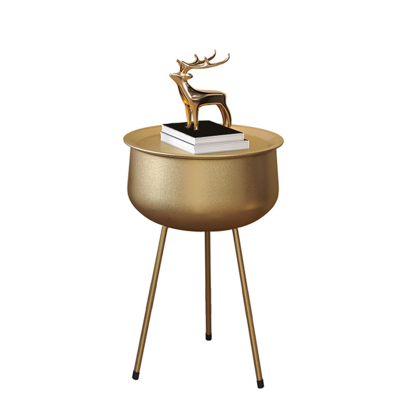 Iron Modern Night Table Round Metal Non-Storage Tablette de nuit avec les jambes