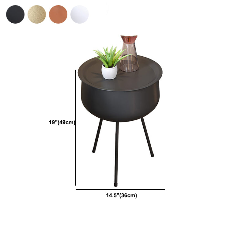 Iron Modern Night Table Round Metal Non-Storage Tablette de nuit avec les jambes