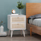 Wicker & Rattan Moderner Nachttisch Massivholz 2-Drawern-Aufbewahrung 22-Zoll-Nachttisch