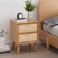 Wicker & Rattan Moderner Nachttisch Massivholz 2-Drawern-Aufbewahrung 22-Zoll-Nachttisch