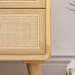 Wicker & Rattan Moderner Nachttisch Massivholz 2-Drawern-Aufbewahrung 22-Zoll-Nachttisch