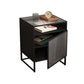 Modern 23 Inch H Nightstand Galss Top 1-Shelf Legs Included Night Table with Door