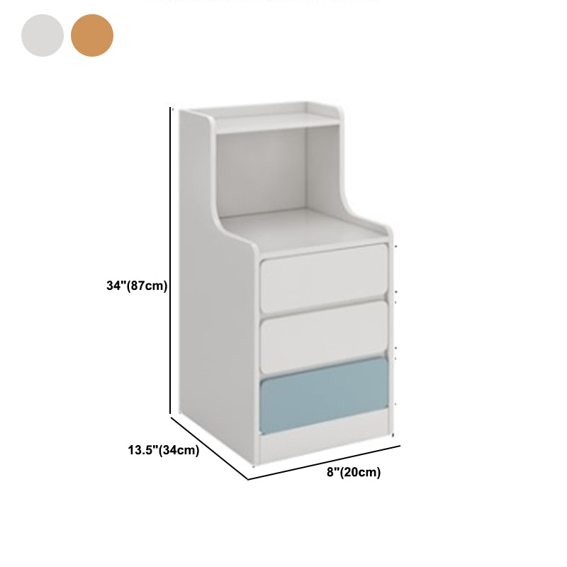 Moderne imitatie houten nachttafel open opslag 1-plank nachtkastje met lade