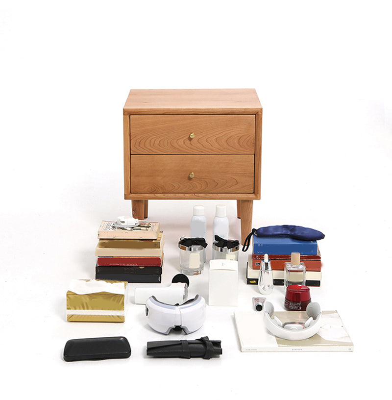 Comodino in legno massiccio moderno moderno tavolo da notte da 18 pollici h con gambe