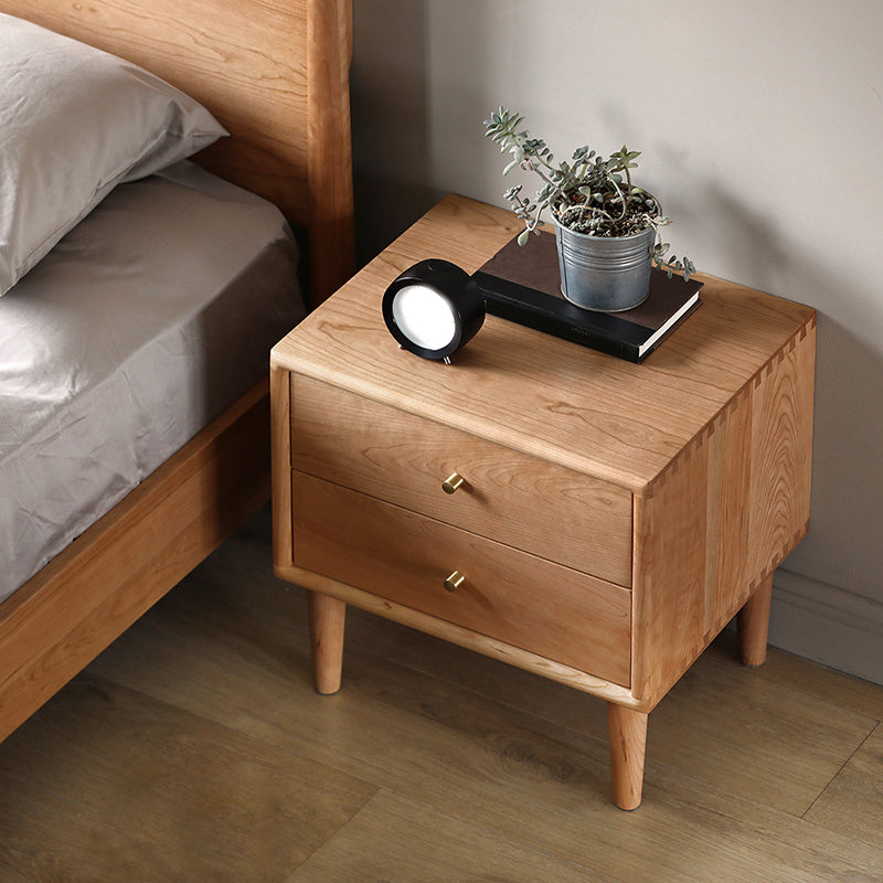 Comodino in legno massiccio moderno moderno tavolo da notte da 18 pollici h con gambe