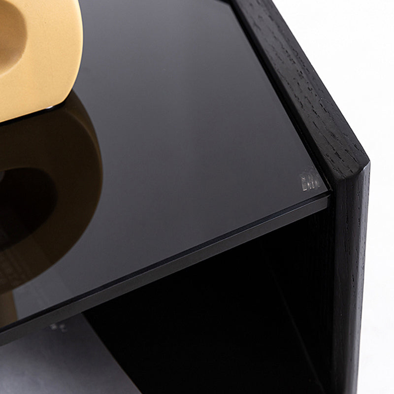 18 Zoll H Night Tischglas Top Offener Aufbewahrung 1-DRAWER-BET-Nachttisch