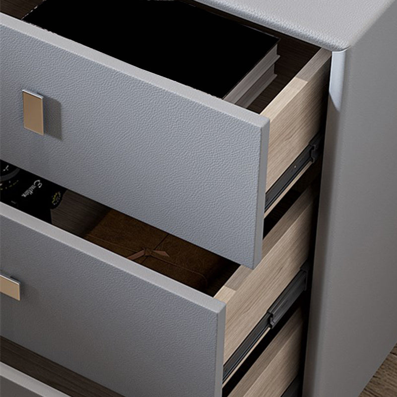 21 Zoll H-Bett Nachttisch 3-Drawer Faux Leder Massivholz Nachttisch