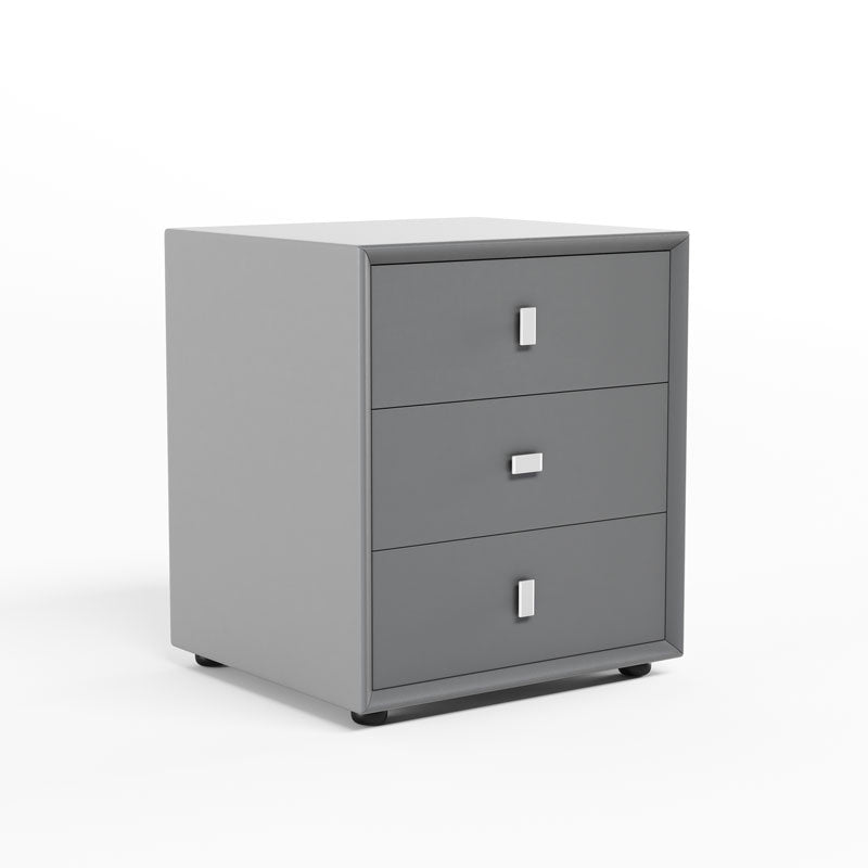 21 Zoll H-Bett Nachttisch 3-Drawer Faux Leder Massivholz Nachttisch