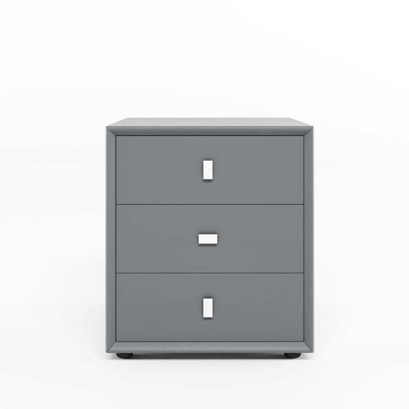 21 Zoll H-Bett Nachttisch 3-Drawer Faux Leder Massivholz Nachttisch