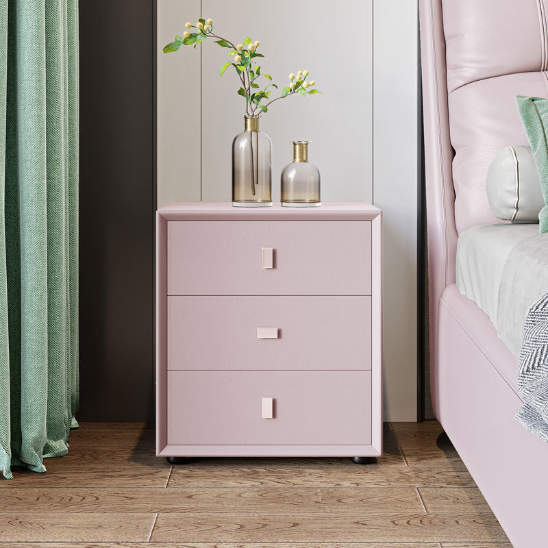 21 Zoll H-Bett Nachttisch 3-Drawer Faux Leder Massivholz Nachttisch