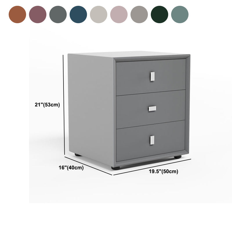 21 Zoll H-Bett Nachttisch 3-Drawer Faux Leder Massivholz Nachttisch