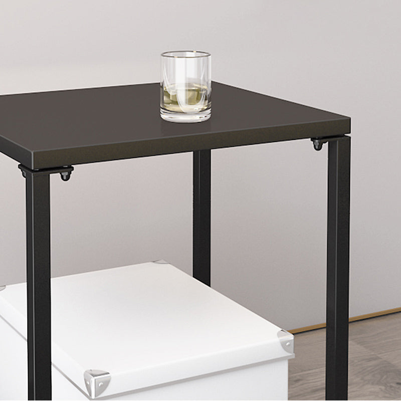 Estante de almacenamiento de hierro de metal de 18 pulgadas H de 18 pulgadas de almacenamiento de hierro incluye mesa nocturna con piernas