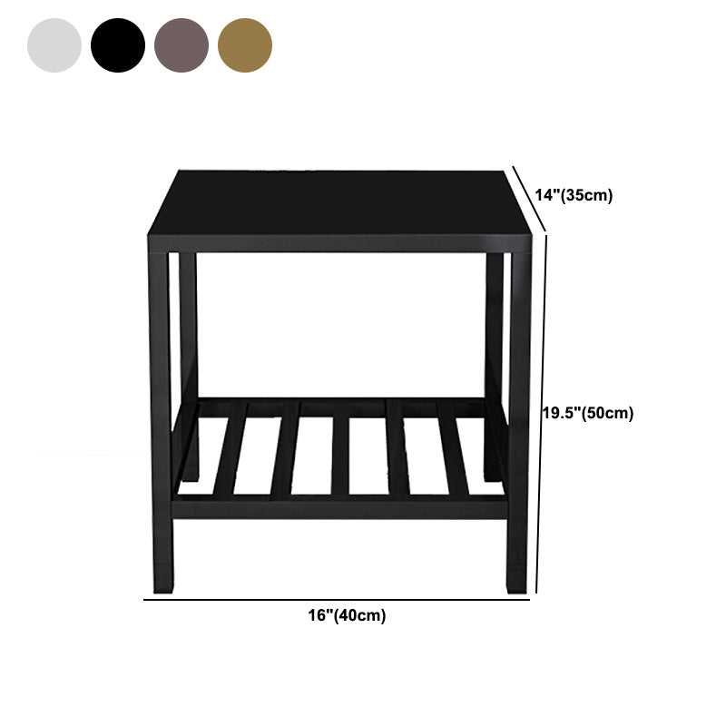Estante de almacenamiento de hierro de metal de 18 pulgadas H de 18 pulgadas de almacenamiento de hierro incluye mesa nocturna con piernas