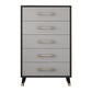Classic Glam Wood Dresser Gray Soft-Close Lades Opbergkast