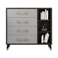 Classic Glam Wood Dresser Gray Soft-Close Lades Opbergkast